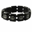 Wooden Wristband - Peace - black