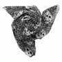 Cotton Scarf - Skulls 2 black - white - squared kerchief