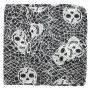 Cotton Scarf - Skulls 2 black - white - squared kerchief
