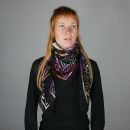 Sciarpa di cotone - celtico nero tribale - cravatta tinta 01 - foulard quadrato