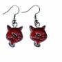 Earrings - Cats Head - red