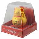 Agitando gato chino Ratón - Maneki neko - solar - 10,5 cm - oro