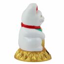 Gatto della fortuna - Gatto cinese - Maneki neko - base tonda solare - 18 cm - bianco