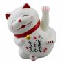 Lucky cat - Maneki Neko - Waving cat - 14 cm - white