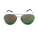 Pilotenbrille - Sonnenbrille - L - goldgrün verspiegelt