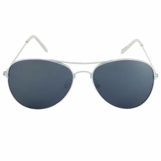 Gafas de aviador - gafas de sol - L - plateado metalizado (blanco)