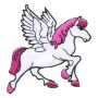 Aufnäher - Pferd Pegasos - weiß-pink - Patch