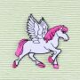 Aufnäher - Pferd Pegasos - weiß-pink - Patch