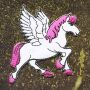 Patch - cavallo Pegasus - bianco-rosa - toppa