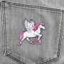 Aufnäher - Pferd Pegasos - weiß-pink - Patch