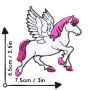 Aufnäher - Pferd Pegasos - weiß-pink - Patch