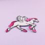 Aufnäher - Pferd Pegasos - weiß-pink - Patch