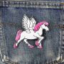 Aufnäher - Pferd Pegasos - weiß-pink - Patch