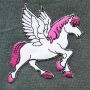 Aufnäher - Pferd Pegasos - weiß-pink - Patch