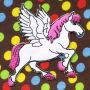 Aufnäher - Pferd Pegasos - weiß-pink - Patch