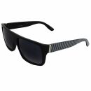 Retro Sunglasses - Rectangular striped - black & white