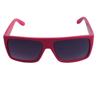 Retro Sonnenbrille - Rectangular striped - pink & weiß