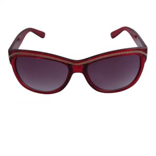 Retro Sunglasses - Golden Chain - red