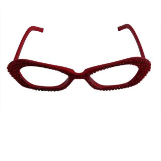 occhiali da festa scintillanti - rosso e rosso - occhiali divertenti