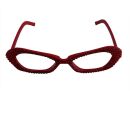 glitzernde Partybrille - rot & rot - Spaßbrille
