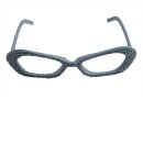glitzernde Partybrille - silber &amp; wei&szlig; -...