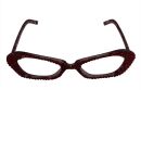 glitzernde Partybrille - rot &amp; rot-transparent...