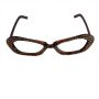 glitzernde Partybrille - braungelb & braungelb-transparent gemustert - Spaßbrille