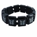 Wooden Wristband - Butterfly - black