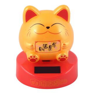 Figura asintiendo con la cabeza Solar - gato gordo sonriendo - amarillo