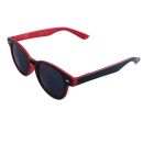 80er Retro Sonnenbrille zweifarbig - rot & schwarz