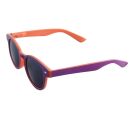 80er Retro Sonnenbrille zweifarbig - lila &amp; orange