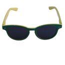 80er Retro Sonnenbrille zweifarbig - gr&uuml;n &amp; gelb