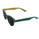 80er Retro Sonnenbrille zweifarbig - gr&uuml;n &amp; gelb