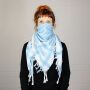 Kufiya - white - blue-light blue - Shemagh - Arafat scarf