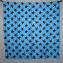 Cotton Scarf - Stars 8 cm blue - black - squared kerchief