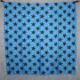 Cotton Scarf - Stars 8 cm blue - black - squared kerchief