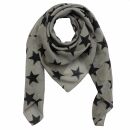 Sciarpa di cotone - stella 8 cm grigio - nero - foulard...