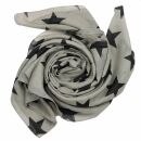 Sciarpa di cotone - stella 8 cm grigio - nero - foulard...
