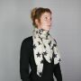 Cotton Scarf - Stars 8 cm beige - black - squared kerchief