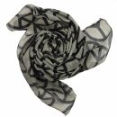 Sciarpa di cotone - Modello di pace 10 cm grigio - nero -...