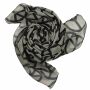 Pañuelo de algodón - Signo de paz 10 cm gris - negro - Pañuelo cuadrado para el cuello