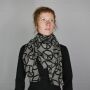 Sciarpa di cotone - Modello di pace 10 cm grigio - nero - foulard quadrato