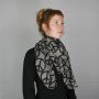 Baumwolltuch - Peace Muster 10 cm grau - schwarz - quadratisches Tuch