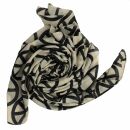 Baumwolltuch - Peace Muster 10 cm beige - schwarz -...