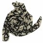 Pañuelo de algodón - Signo de paz 10 cm beige - negro - Pañuelo cuadrado para el cuello