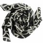 Baumwolltuch - Peace Muster 10 cm schwarz - beige - quadratisches Tuch