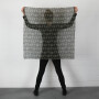 Baumwolltuch - Peace Muster 10 cm khaki - schwarz - quadratisches Tuch