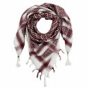 Kufiya - Keffiyeh - blanco - rojo-burdeos - Pañuelo de Arafat