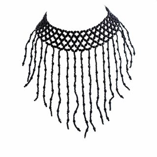 Sequined Necklace - black