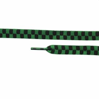 Shoelaces - green-black chequered - approx. 110 x 1 cm